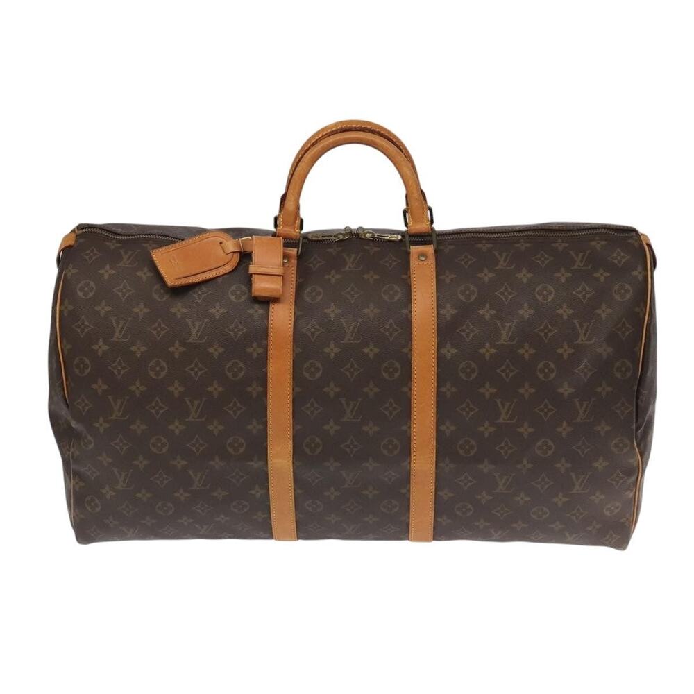 Louis Vuitton Monogram Keepall 60 Travel Bag Brown